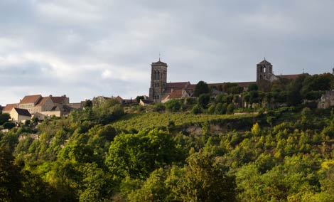 Vezelay basilica on hill